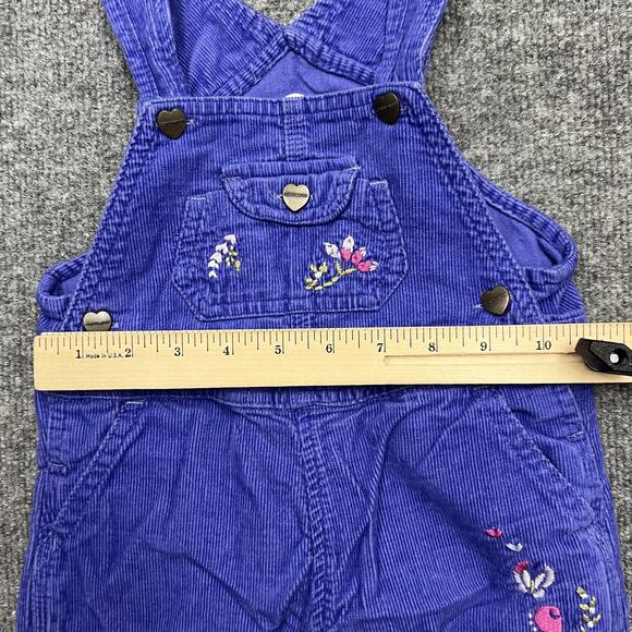 Carhartt Baby Overalls 24 Months Corduroy Floral Embroidery Snap Heart Buttons - Picture 7 of 9